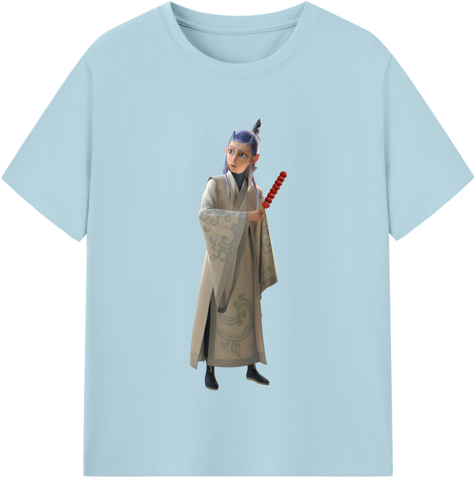 （画像用） Ne Zha 2 ナタ 魔童の大暴れ 綿100％半袖Tシャツ（フロントプリント）